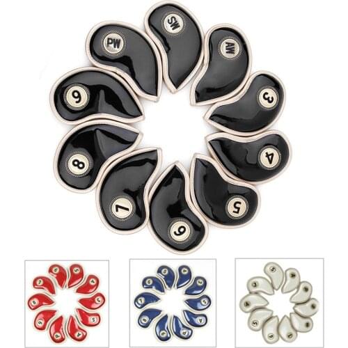 10 Pcs / set Durable Golf Head Cover Set Iron Head Covers Club Water-resistant PU Leather Fit For Titleist Callaway