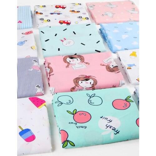 Pure Fabric Cotton 100% Kids Pajamas Clothing Dress Children Brocade Sewing Cartoon Anime Floral Flower Strawberry Printed