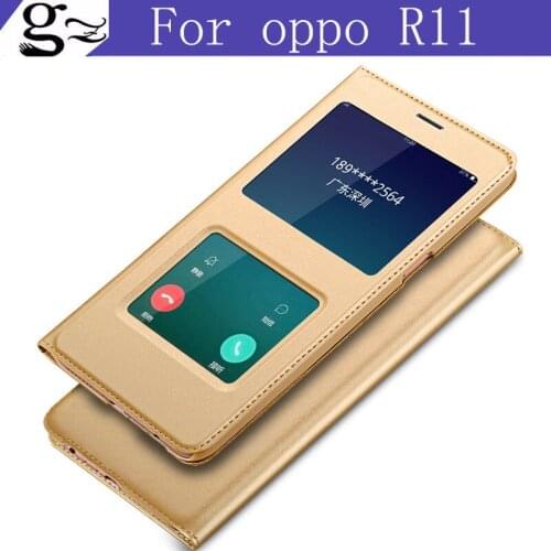 100% original imitation leather open window 5.5 inches for OPPO R 11 flip cover soft case for OPPO R11