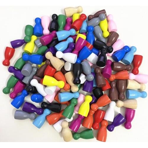 100 Pcs/Set 24*12mm Chess Pieces Board Games Accessories Marking Color Wooden Pieces