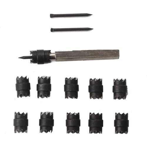 13pcs Spot Weld Cutter, 3/8 inch Rotary Spot Weld Cutter Remover Drill Bits Tool w/replacement Blade Kit