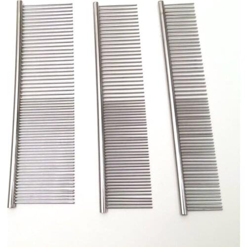 300PCS Stainless Steel Pet Dog Cat Pin Comb Hair Shedding Grooming Flea Comb Three size