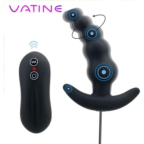 10 Speeds Vibrating Anal Beads Anal Plug Vibrator Remote Control Male Prostate Massager Sex Toys for Men Female Masturbation