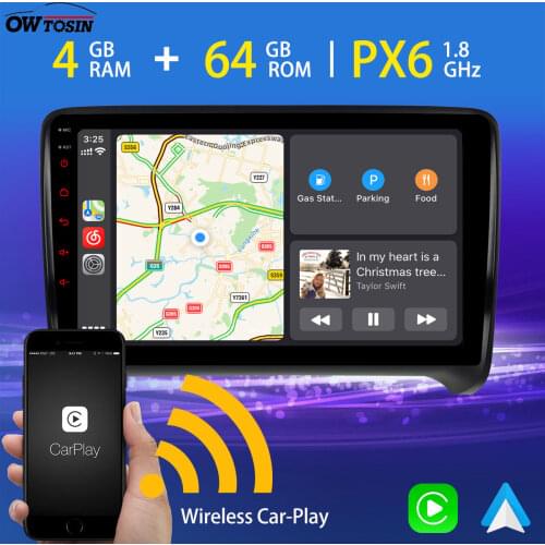 9" Android 9.0 Car Multimedia Player For AUDI TT MK2 2006-2014 PX6 4G+64G GPS Navigation Radio TDA7850 Bluetooth 5.0 Carplay DAB