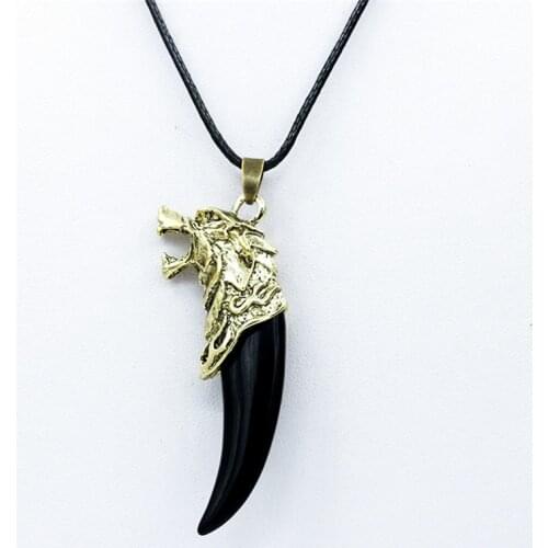 Punk Fashion Brave Men Wolf Gog Teeth Spike Pendant Necklace Women Men Lucky Jewelry Classic Fang Tooth Amulet Pendant Necklace