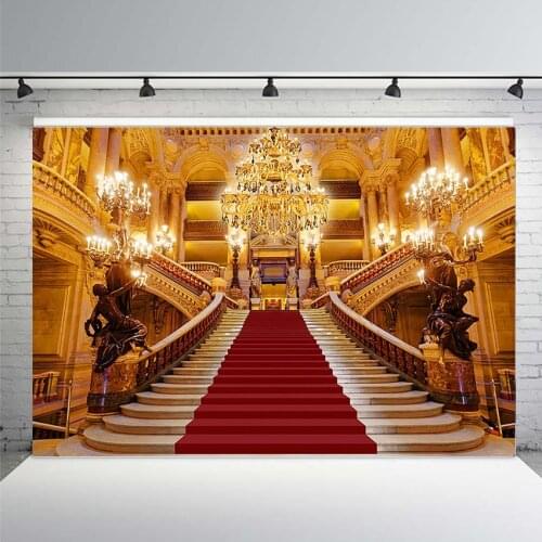 Palace Photography Backdrop for Photo Studio Wedding Red Carpet Party Decoration Supplies Glitter Props Custom Photocall