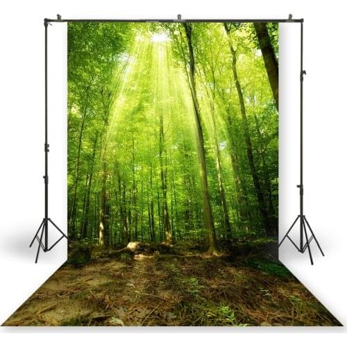 HUAYI Photography Backdrop Newborns Baby Birthday Studio Photo Background Green Forest Trees Prom Party Photo Backdrops XT-6782