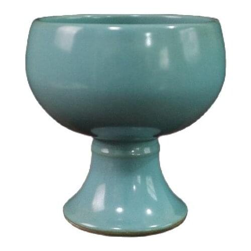 China Old Porcelain Sky Blue Glazed Goblet