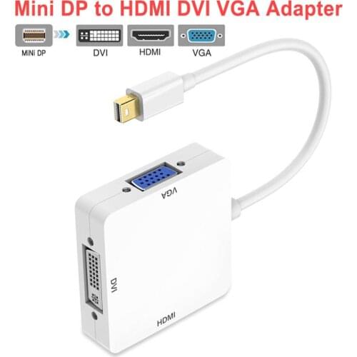 Display Port Converter DP to VGA DP to HDMI Adapter 3 in 1 Display Port Thunderbolt to DVI VGA HDMI Cable for Apple iMac MacBook