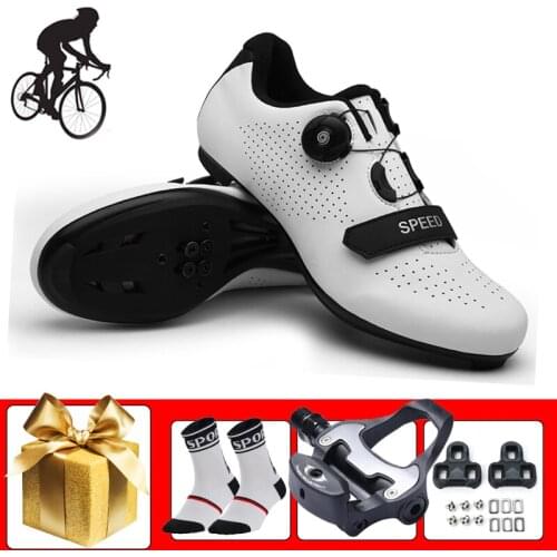 Cycling Sneakers Road Breathable Self-locking Zapatos Ciclismo Bicicleta Triatlon Road Bike Shoes Add Pedals Outdoor Footwear