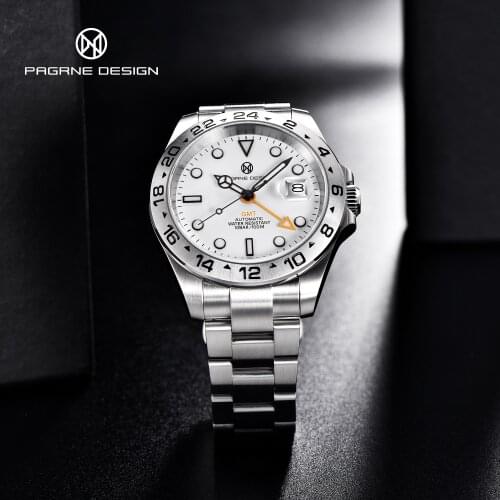 Pagren Design 2021 Top Fashion Leisure Mens Automatic Mechanical Watches 42mm Sapphire Glass 100m Waterproof Watch Reloj Hombre