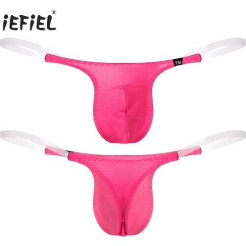 Mens Low Waist Bulge Pouch Briefs See Through Underpants Sexy Lingerie Underwear Elastic Waistband G-string T-back Thong Panties