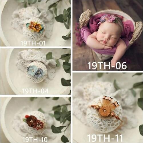 New baby head flower hair band photography props elastic baby girl headband newborn photography props