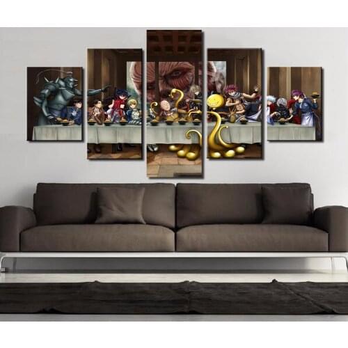 5 Piece Canvas Wall Art Anime Poster One Punch Man Modern Paintings On Wall For Living Room Home Decorations Wall Decor Artwork