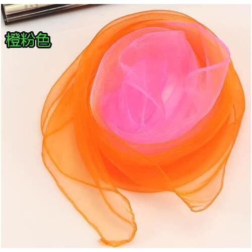 Childrens Day dance Sheer square gradient scarves stage proformace headband dance props 55X60cm