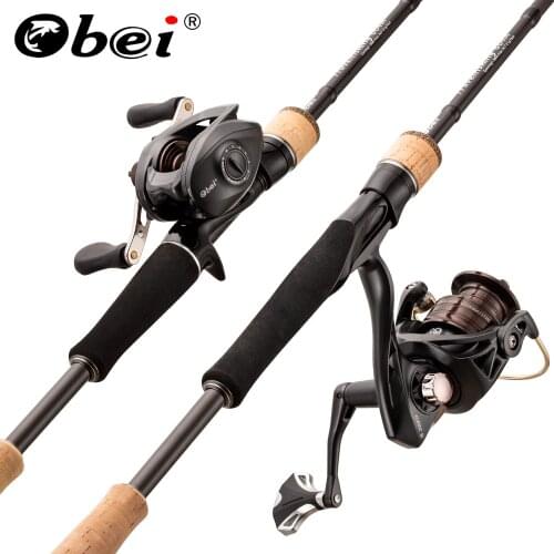 Obei Travelfising Casting Spinning Fishing Rod And Fishing Reel Combo 1.98/2.1/2.4m Lure Bass Travel Rod Baitcasting Carp Reel