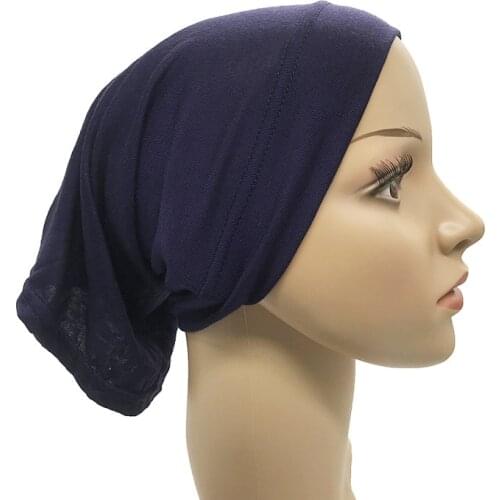 Modal Women Muslim Head Scarf Cotton Underscarf Stretch Hijab Cover Headwrap Underscarf Cap Islam Scarf Inner Headband Bonnet