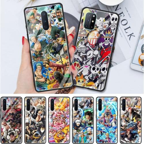 Smartphone Accessories Glass Cover Case for Oneplus 9 PRO 9R 8 8T 7 7T PRO Nord Z 5G Soft Edge Shell Funda Anime One Piece