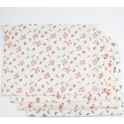 Pastoral Print Fabric placemat heat insulation mat dining table mat children table Napkin Cotton Linen placemats