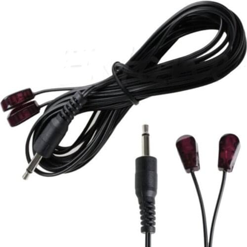 Universal 3m 3.5mm Dual Ir Infrared Emitter Extension Cable + Plug Remote Control Extender For Tv Set, Stb, Dvd, Video Recorde