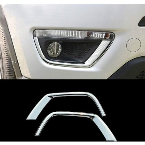 Foal Burning ABS Car Front Fog Lamps Protective Cover Fog Lights Light Covers Sticker for Jeep Compass 2017 2018 Accessories
