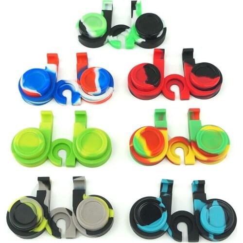 10pc 5ML 2 in 1 Newest Cool Silicone wax Container Silicone Jar for Oil Wax Dab straw Tool Smoking Accessories