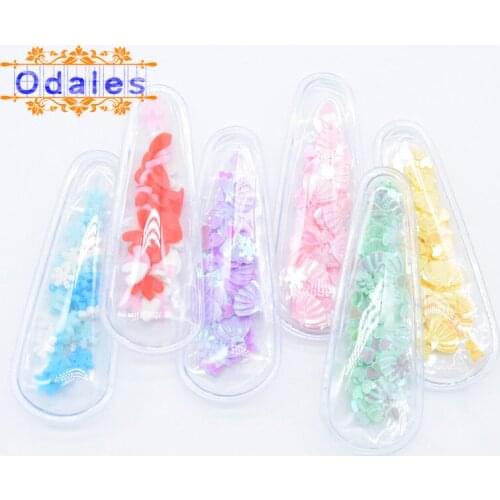 12Pcs/lots Fashion Chirdren Snap BB Clip Slot Cover Applique Kids Hairclip Accessory Slices Shake Additives Hairpin Slime Supply