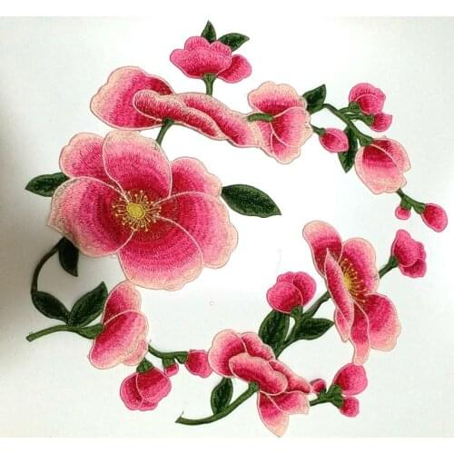 2pcs/set Large applique flowers embroidery patches Sew on embroidered parches appliques for clothing parches para la ropa