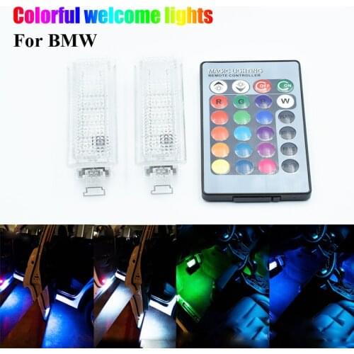 2Pcs/set Canbus RGB Car Foot Light Welcome Door Light for BMW 1/3/5/7series E81 E82 E87 E88 E90 E91 E92 E93 F10 X1 X3 X5 X6 Z4