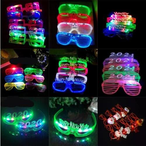 LED Glowing Luminous Glasses Fashion Shutters Shape Flashing Glasses Halloween Party for Adults Kids Glowing Festival Supplies