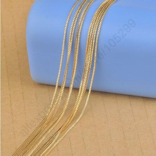 24Hours Fast Shipping Wholesale 5PCS 18" Yellow Gold Filled Box Necklaces For Pendant Lobser Clasp Tag