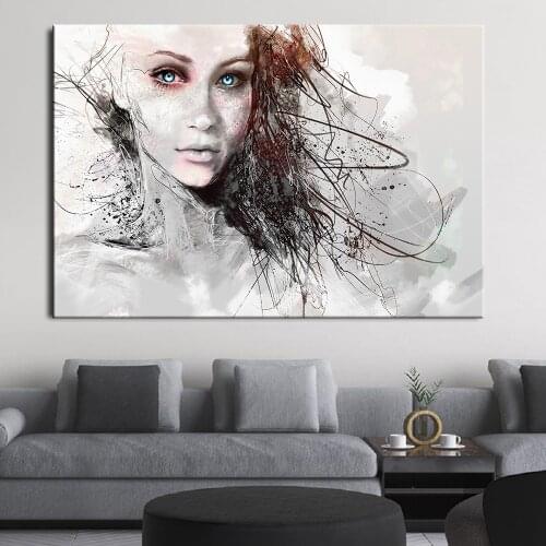 Abstract Sexy Canvas Painting Women Portrait Poster Wall Art Pictures Modern Home Decoration for Bedroom Unframed Canvas Print