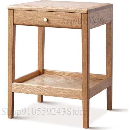 All Solid Wood Side Table Oak Sofa Side Cabinet Nordic Simple Corner Table Home Living Room Small Table Coffee Table