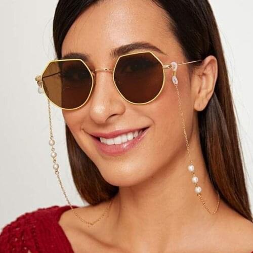 Eyeglasses Chain 3pcs white Beads plastic Pearl Charm O chain Lobster Mask Hanging Rope Silicone Loops Sunglasses Accessory