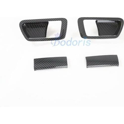 For Toyota Sienna 2015 2016 2017 2018 2019 2020 Carbon Fiber Look Interior Door Handle Bowl Panels Frame Auto Accessories