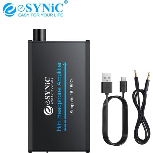 ESYNiC 16-150Ω HiFi Earphone Headphone Amplifier With Two-Stage Gain Switch 3.5mm AUX Earphone Amp For MP3 Mobile Phones Laptops