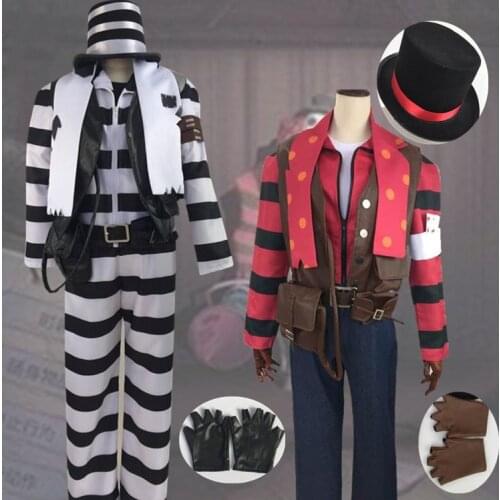 Game Identity V Cosplay Costumes Smiley Face Joker Prisoner Cosplay Costume Halloween Carnival Party Costume Adult Size