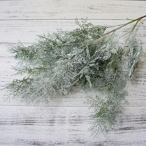 Artificial Fern Plant Tree Branch Green Dianthus Leaves Plastic Grass DIY Photography Backdrop Wedding Home Garden Decoration
