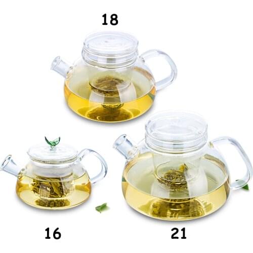 Classic Heat Resistant Clear Glass Tea Coffee Pot with Glass Tea Infuser