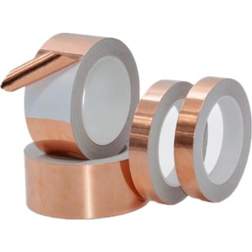 10meter 5/8/15/10/20mm Adhesive Foil Tape Adhesive Conductive Copper ShieldAnti-static Single-sided Repair Tape Eliminate EMI