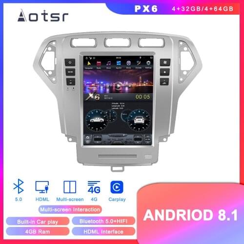 Android 8.1 4GB RAM Tesla style DVD multimedia player GPS navigation for Ford Mondeo MK4 2007-2010 Auto stereo player Head unit