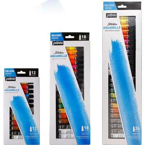 PEBEO Studio AQUARELLE Watercolours Water Color Paint Set 12ml Tube 12 Colors 18 Colors 24 Colors