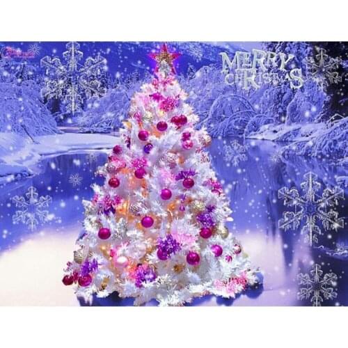 Christmas Tree Snow Pre-Printed 11CT Cross-Stitch Embroidery Kit Sewing Handicraft Knitting Handmade Halloween Wholesale Design