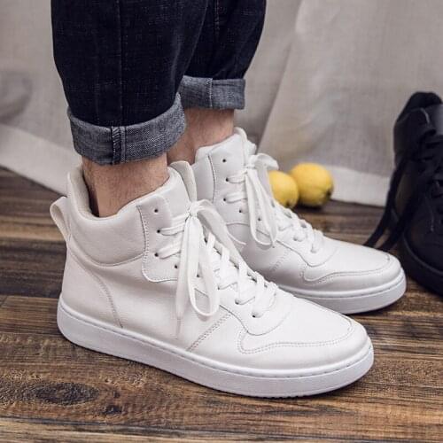 2019 New Outdoor Comfortable fashion casual male shoes men high-top sneakers for men adult Men Moccasins Leather Shoes S7-96