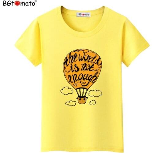 BGtomato New Harajuku Hot Air Balloon Print Tees Short Sleeve T-shirt Women t shirt Summer Cartoon t-shirt Women Tops Causal