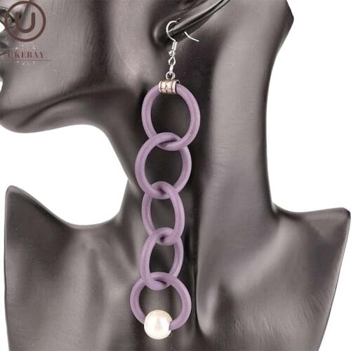 UKEBAY New Pearl Earrings Women Long Drop Earrings Multicolor Ear Jewelry Handmade Bohemia Earring Wholesale Jewelry Accessories