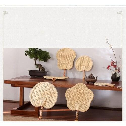 Handmade Woven Wheat Straw Weaving With Hand-cranked Big Fan Old Man Summer Natural Hand Fan Craft Fan Wedding Home Deco