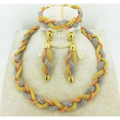 Mothers day gifts gold necklace earrings collection fashion Nigeria wedding African pearl jewelry collection Italian womens je