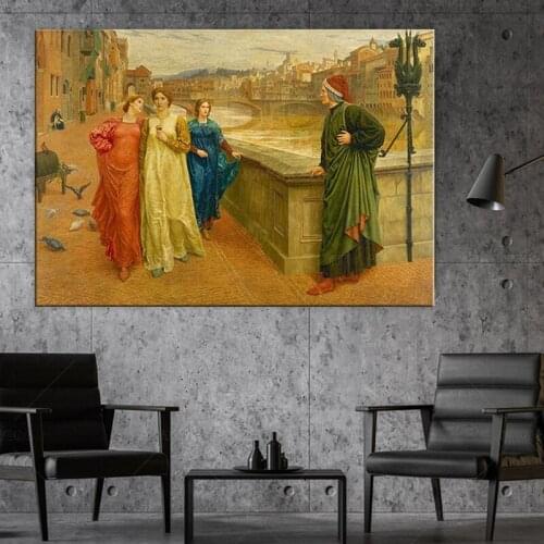 Christmas Art Dante and Beatrice poster canvas Painting hd print wall art picture home living room decor frame artwork
