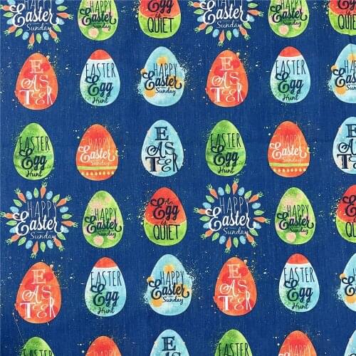 Width 145cm fashion Easter Egg Polyester Cotton Sewing Quilting Fabrics Needlework Material DIY Handmade Cloth Party decoration